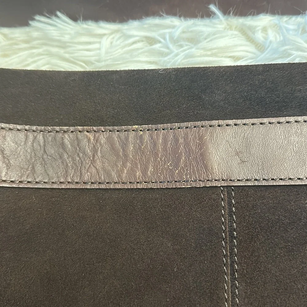 Banana Republic Brown Suede Leather Oversized Tote Purse Bag EUC